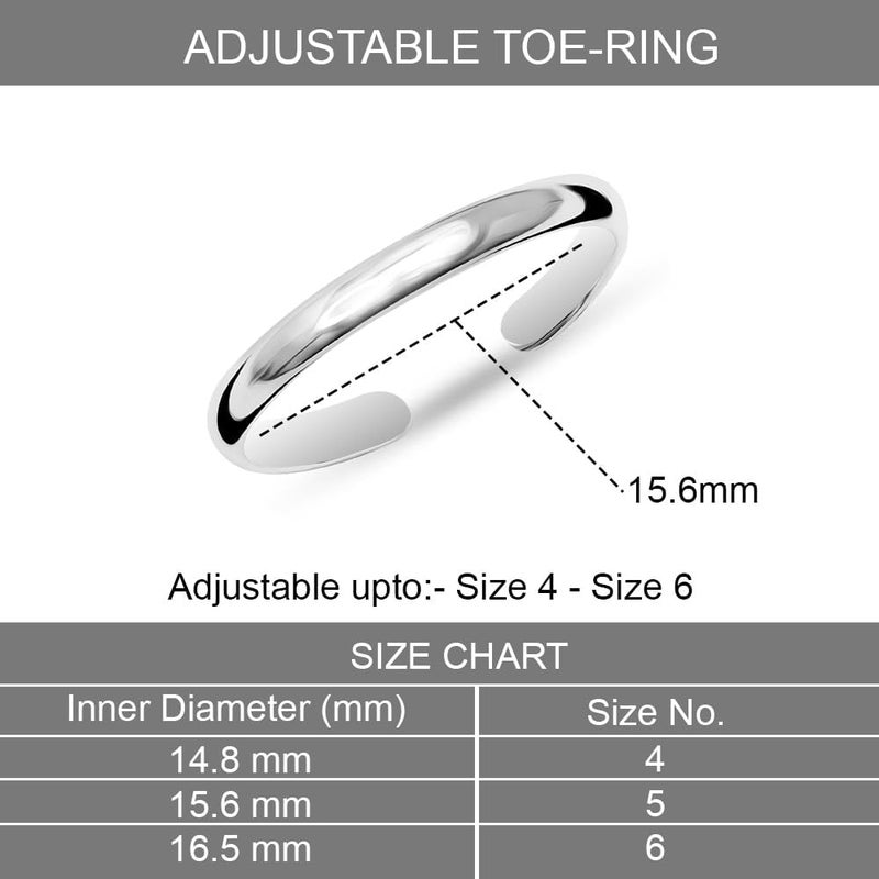 LeCalla 925 Sterling Silver Toe Rings for Women | Minimalist Classic Toe-Rings for Gifting Simple Open Adjustable Toe Band Ring for Women | Smoother and Comfortable to Wear - Image 4